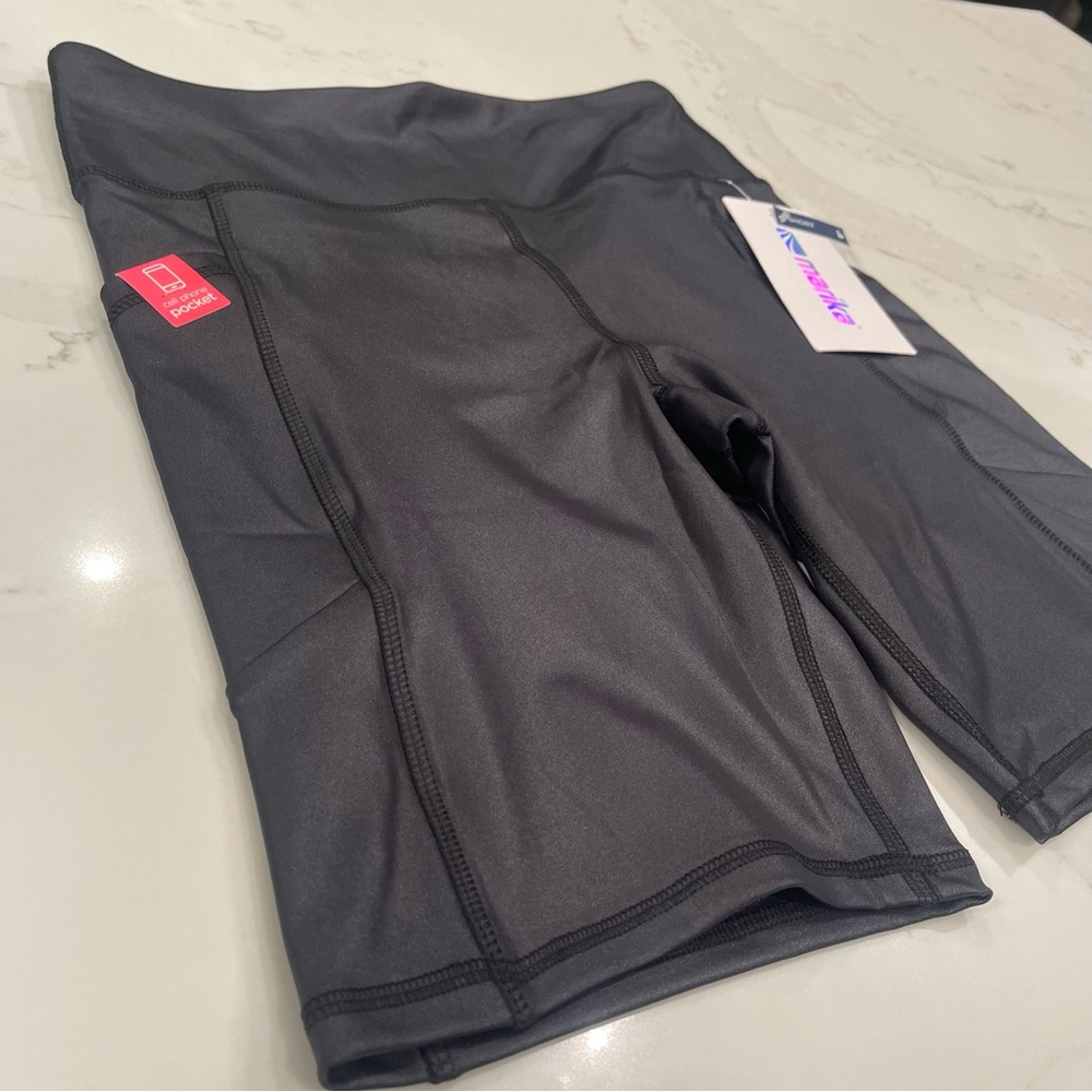 NWT Marika shiny black bike shorts - Picture 8 of 11